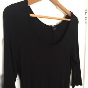 Black elbow sleeved dress